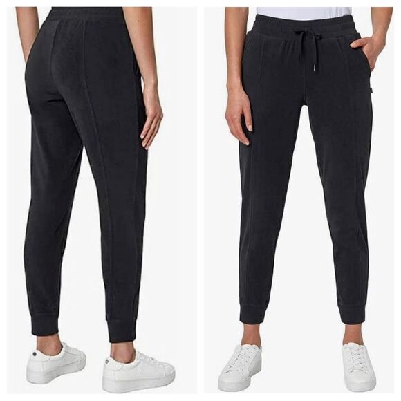 Mondetta Fleece Jogger Pants Athleisure Casual Black Medium Pockets Comfy - Picture 1 of 12